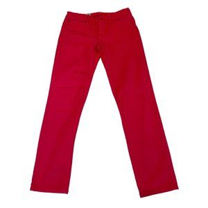 Gap 1969 Womens Cropped Legging Jeans Stretch Mid Rise Cotton Red Peach Sz 27/4r